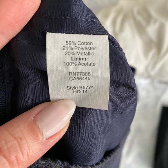 J. Crew Factory Midnight Blue Metallic Jacquard Nori Mini Skirt, Size 10 - Picture 2 of 8